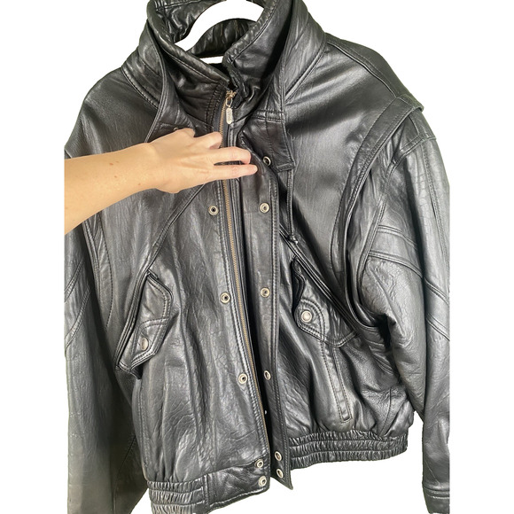 Pelle Studios Mens Leather Jacket Size XL Vintage Punk Rocker Moto 80s Coat - Picture 2 of 15